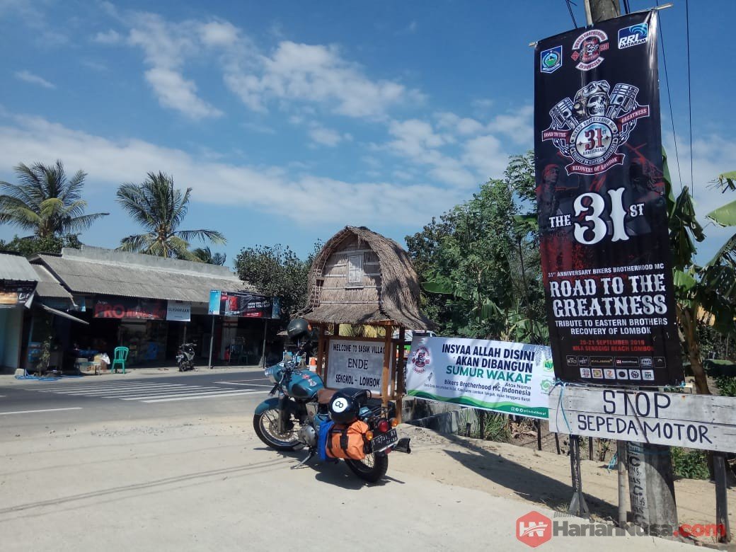 Klub Motor Besar Tertua di Indonesia Bikers Brotherhood MC peringati slang tahun ke-31 Dengan membangur sumur wakaf bagi warga dusu Sasak Ende, Lombok Tengah