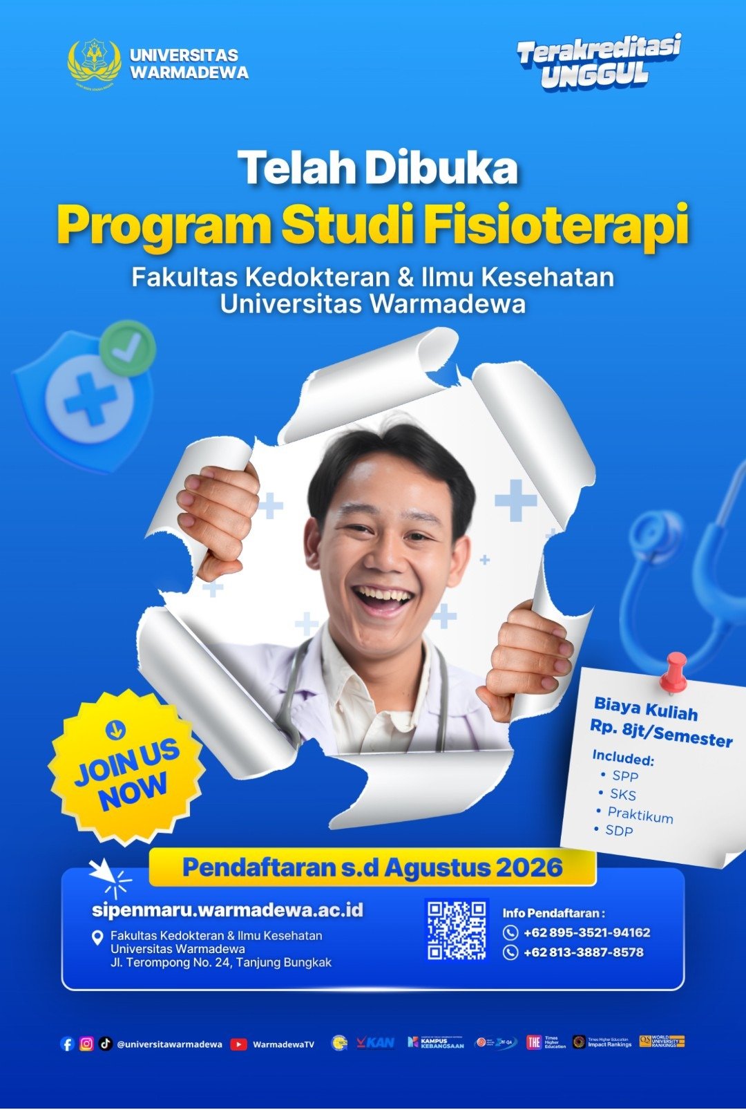 Rektor Unwar Terima SK Prodi S1 Fisioterapi, Penmaru Resmi Dibuka