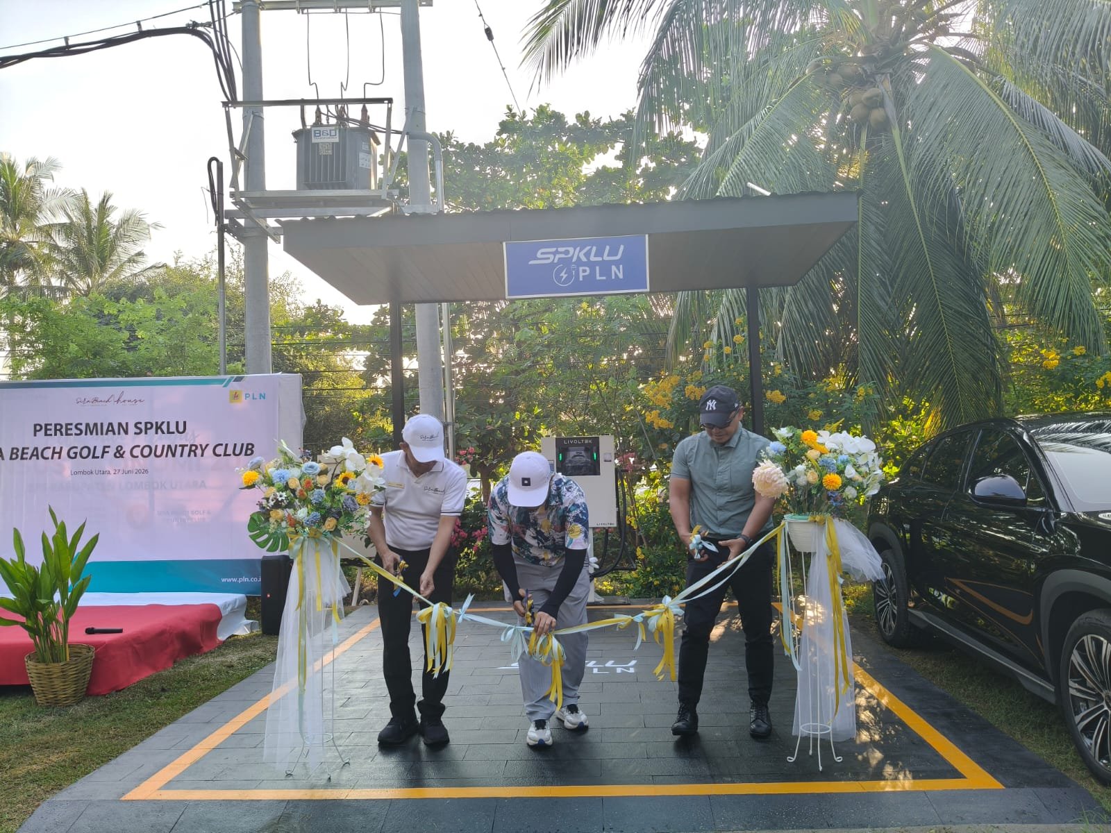 Akselerasi Ekosistem Kendaraan Listrik, PLN UIW NTB Resmikan SPKLU Baru di Sira Beach Golf & Country Club