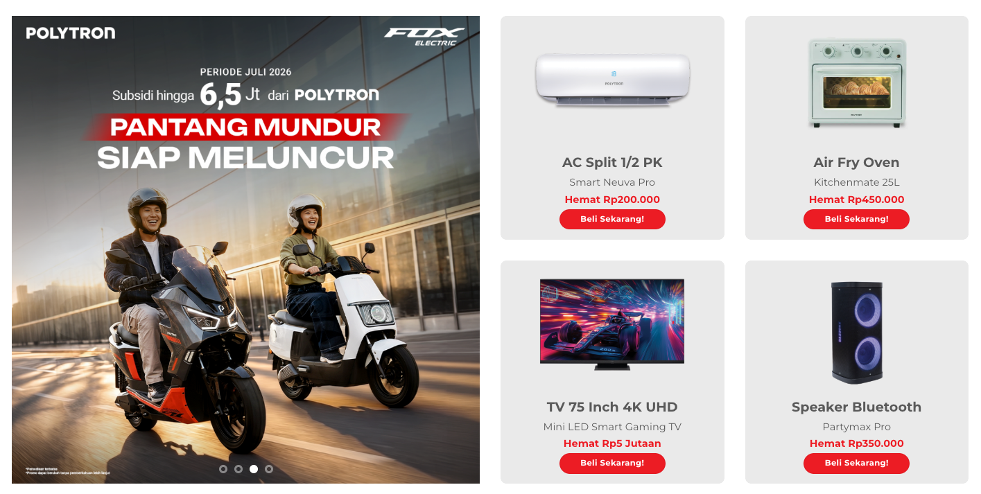 Rekomendasi Polytron Official Store Terpercaya Online