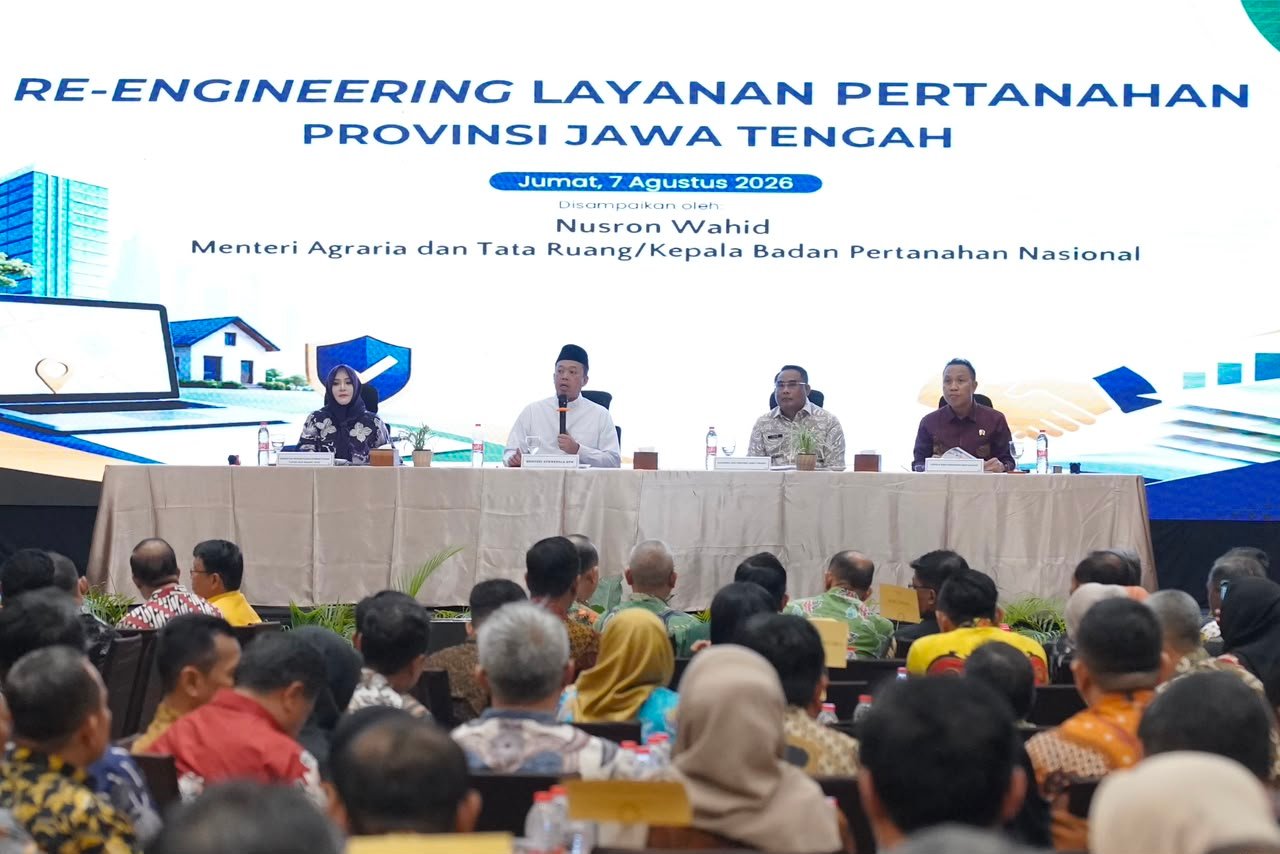 Menteri Nusron Ajak BPKAD dan IPPAT Se-Jateng Perkuat Sinergi Wujudkan Transformasi Layanan Pertanahan